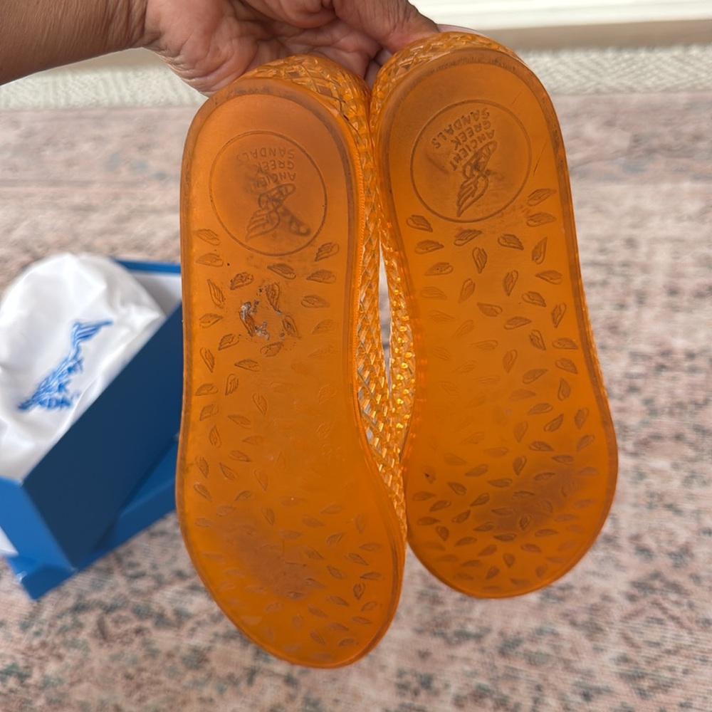 Ancient Greek Sandals Translucent Orange Footwear - Picture 5 of 5